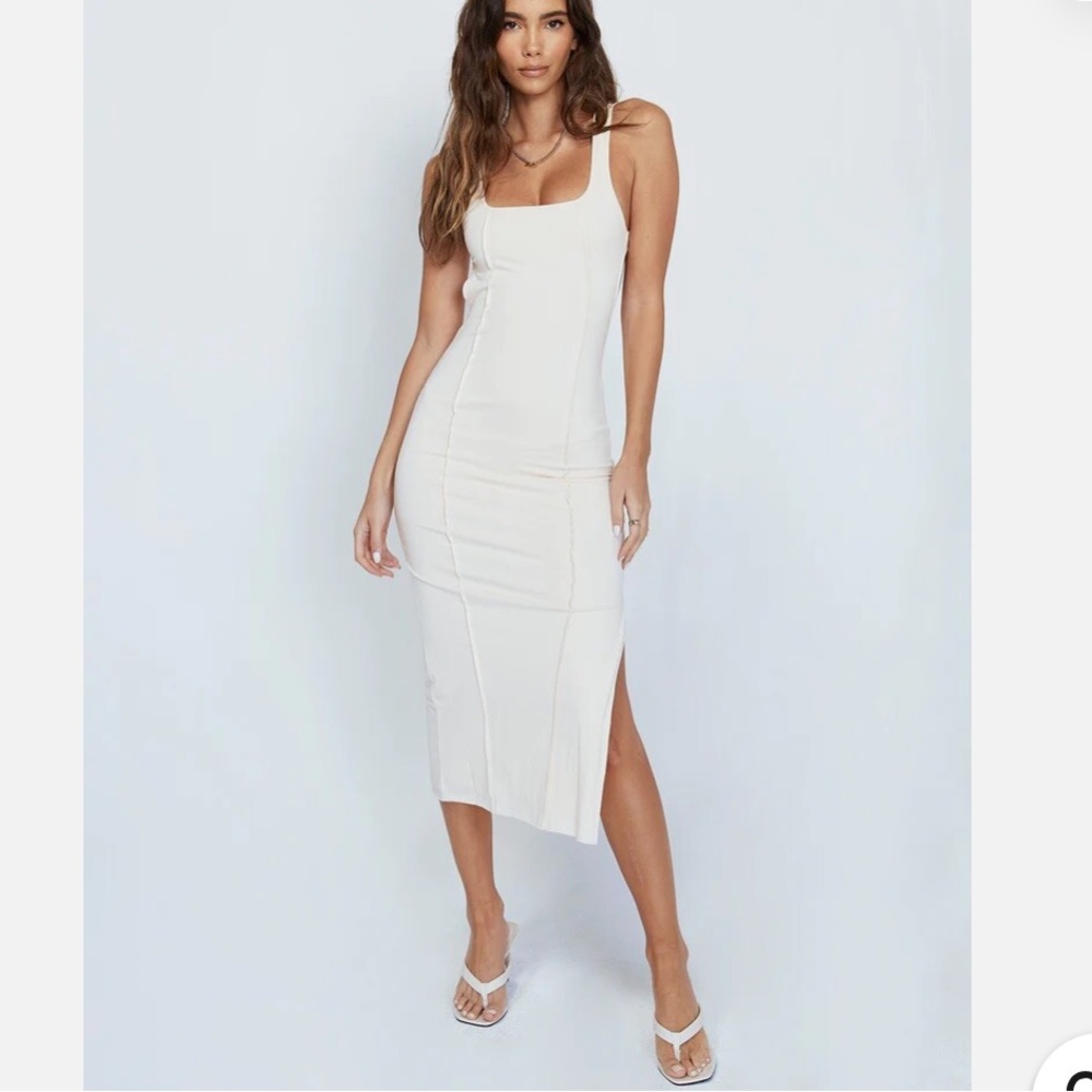 Princess Polly Cream Midi Dress
